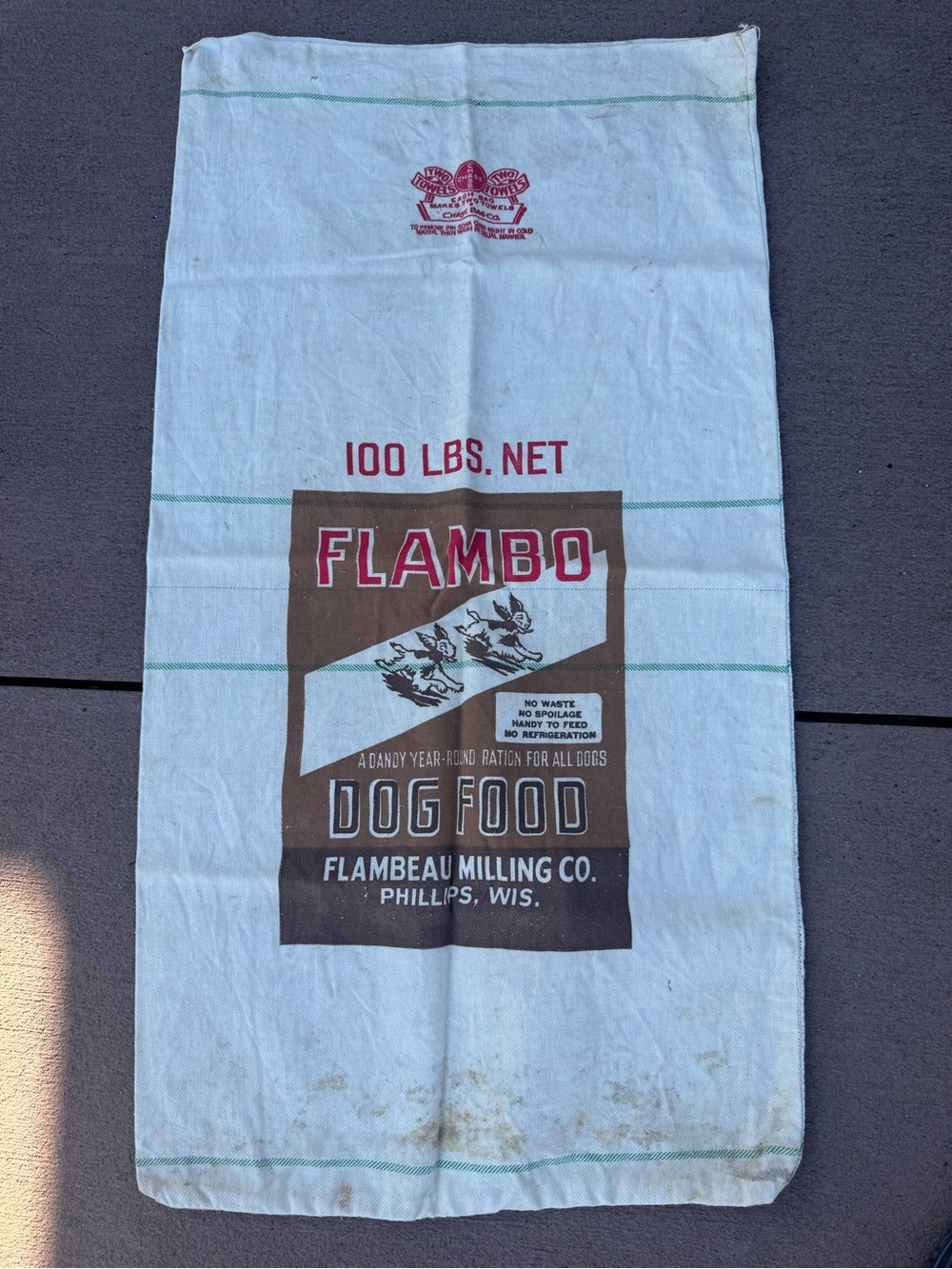 Vintage Flambo Dog Food Sack